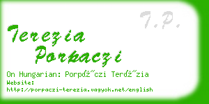 terezia porpaczi business card